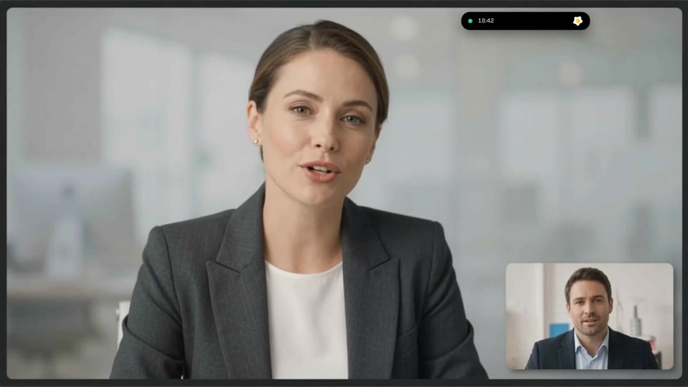 A video call with the Sunnyside pill at the top of the screen